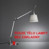 TOLOMEO BASCULANTE Stolní lampa, těleso hliník, povrch leštěný, vč stínítka šedý průsvitný satinovaný textil, pro žárovku 1x70W, E27, 230V, IP20, stínítko d=180mm, dvě ramena, h=750mm, l=1080mm, základna SAMOSTATNĚ náhled 1