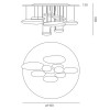 MERCURY SOFFITTO LED Stropní, přisazené svítidlo, základna nerez, oblázky povrch chrom lesk, LED 2x29W, teplá 3000K, 2x2330lm/cca 2x120W žár., 230V, IP20, tř.1, d=1100mm, h=600mm, svítí +nahoru náhled 2