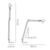 TOLOMEO LETTURA Stolní lampa, těleso hliník, ramena barva černá, klobouk černá1x70W, E27, 230V, IP20, ramena l=800mm+550mm !!omezený klon max15°, BEZ ZÁKLADNY náhled 6