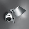 TOLOMEO LED FARETTO DIM Nástěnná lampa, základna hliník, povrch leštěný hliník, stínítko matný hliník, 10W LED teplá 3000K, 410lm/cca 20W žár., 230V, IP20, tř.1, 270x230mm, se stmívačem náhled 1