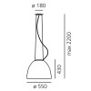 NUR LED MNI Závěsné svítidlo, klobouk hliník, povrch šedočerná antracit, LED, 30W, teplá 2700K, 1396lm/cca 70W žár., 230V, IP20, tř.1, d=360mm, h=285mm, záv. l=2000mm, lze zkrátit, svítí nahoru/dolů náhled 5