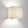 ASHINO Nástěnné svítidlo, základna kov, povrch elox, stínítko textil bílá, pro žárovku 60W, E14, 230V, IP20, tř.1, rozměry 130x135x135mm, svítí nahoru/dolů, vč. vypínače náhled 1