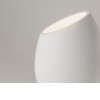 LIMINA Stolní lampa, vejcovitý tvar tělesa, základna kov, těleso sádra, povrch bílá, horní zkosený otvor, pro žárovku 50W, GU10, 230V, IP20, tř.2, rozměry d=140mm, h=170mm, vypínač na kabelu náhled 3