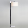 RAVELLO Stojací lampa, svítidlo na horní úchyt, základna kov, povrch nikl mat, pro žárovku 60W, E27, 230V, IP20, tř.2, rozměry 420x1585x485mm, vypínač na kabelu, STÍNÍTKO SAMOSTATNĚ náhled 2