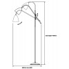 JOEL Stojací lampa, nastav kryt, sklápěcí rameno, zákl kov, povrch chrom lesk, kryt kov vnější černá, vnitřní bílá, pro žár 42W, E27, 230V, IP20, tř.2, rozměry 1700x660mm, vypínač na kabelu náhled 7
