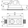 BLANCO Vestavné stropní bodové svítidlo, výklopné +-20°, tvar obdélník, materiál sádra, povrch bílá, pro žárovku 2x50W, GU10, 230V, IP20, tř.1, rozměry 115x195x140mm náhled 5