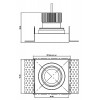 TRIMLESS BODOVÉ ČTVEREC Stropní vestavné bodové bezrámečkové svítidlo, materiál kov, povrch bílá, pro žárovku 50W, GU10 ES50, 230V, IP65, tř.2, rozměry 90x90x146mm náhled 10