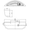 KYO Nástěnné svítidlo, základna kov, těleso sádra, povrch bílá, pro žárovku 60W, E27, 230V, IP20, tř.2, rozměry 90x367x115mm, svítí nahoru/dolů náhled 4