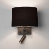 AZUMI LED Nástěnné svítidlo s nastav bodovkou, základna kov, povrch nikl mat, imitace opotřebení, pro žárovku 60W, E27 + LED 1W, 230V, IP20, tř.1, d=209mm, h=120mm, vč. vypínače, vč. trafa, STÍNÍTKO SA náhled 6
