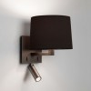 AZUMI LED Nástěnné svítidlo s nastav bodovkou, základna kov, povrch nikl mat, imitace opotřebení, pro žárovku 60W, E27 + LED 1W, 230V, IP20, tř.1, d=209mm, h=120mm, vč. vypínače, vč. trafa, STÍNÍTKO SA náhled 7