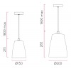 ATELIER 150 Závěsné svítidlo lustr, těleso kov, stínítko povrch bílá, vnitřní bílá, pro žárovku 1x42W/72W, E27 A60, A60, 230V, IP20, tř.2, rozměry d=150mm, h=215mm, závsný kabel l=1800mm, lze zkrátit náhled 4