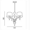 IMPRESS 3 Závěsné svítidlo, lustr 3 ramena, těleso kov, povrch chrom, doplňky akryl čirý, stínítko textil průsvit bílý, pro žárovku 3x60W, E27, 230V, IP20, d=580mm, v=860mm, záv řetěz l=500mm, lze zkrá náhled 6