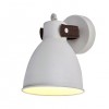 TESSIO WALL Nástěnná lampa, základna kov, stínítko kov bílá, uchycení kůže, pro žárovku 1x40W, E14, 230V, IP20, rozměry: dr=140mm, l=270mm náhled 1