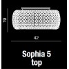 SOPHIA 5 TOP Přisazené stropní svítidlo, základna kov, povrch chrom, difuzor sklo opál, dekorativní skleněné kameny, pro žárovku 5x40W, E14. 230V, IP20, svítidlo d=420mm, l=190mm náhled 3