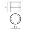 SCORPIO Stropní přisazené bodové svítidlo, nastavitelný směr svícení, materiál hliník, povrch bílá, LED 10W, 850lm, teplá 3000K, 230V, IP20, Ra80, rozměry d=100mm, h=90mm. náhled 3