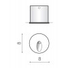 JURI 3W, IP54 Vestavné svítidlo do stěny kruhové, těleso hliník, povrch tmavě šedá, LED 3W, teplá 3000K, 250lm, 230V, IP54, tř.1. rozměry d=80mm, h=80mm, včetně montážního boxu. náhled 2