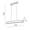 LARIA Závěsné svítidlo, těleso dřevo světlé, difuzor plast opál, LED  UP 10W, DOWN 40W, 3000lm, teplá 3000K, 230V, IP20, rozměry 1200x90x50mm, vč závěs lanka l=1400mm, lze zkrátit, svítí nahoru/dolů. náhled 3