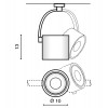 COSTA ARM Stropní, bodové svítidlo, těleso hliník, povrch černá, LED 12W, 1020lm, teplá 3000K, 230V, IP20, rozměry: d=100mm, h=85mm. náhled 3