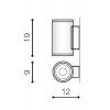 JOE WALL Nástěnné venkovní bodové svítidlo, těleso kov, povrch černá, kryt sklo čiré, pro žárovku 2x35W, GU10, 230V, IP54, rozměry d=120mm, h=190mm, svítí nahoru/dolů. náhled 4
