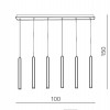 IZOLDA Závěsné svítidlo, těleso kov, povrch černá a guma s imitací dřeva, dif plast opál, LED 30W, 2550lm, teplá 3000K, 230V, IP20, rozměry l=1000mm, vč závěs kabelu l=1500mm, lze zkrátit. náhled 3