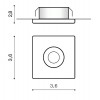 FILL 5W, IP44/IP20 Stropní vestavné bodové svítidlo, těleso hliník, povrch bílá, LED 5W, 425lm, teplá 3000K, rozměry 36x36mm, h=28mm. náhled 3