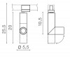 SANTOS Bodové svítidlo do lišty, nastav směr svícení +-90°, otočný 360°, materiál kov, povrch černá, pro žárovku 1x50W, GU10, IP20, tř.1, rozměry d=55mm, h=200mm. náhled 3