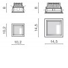 AIDA Stropní podhledové svítidlo, čtvercové, těleso kov, povrch černá, difuzor plast opál, LED 9W, 700lm, teplá 3000K, 230V, IP20, rozměry 102x102x80mm. náhled 4