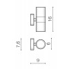 ULF Nástěnné venkovní svítidlo, těleso kov, povrch černá, pro žárovku 2x35W, GU10, 230V, IP44, rozměry d=60mm, h=160mm, svítí nahoru/dolů. náhled 3