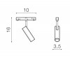 NIKO-ALFA Bodové svítidlo do magnetického systému, nastavitelný směr svícení, materiál kov, povrch zlatá, LED 7W, 550lm, teplá 3000K, vyzař. úhel 30°, 48V, IP20, rozměry d=35mm, h=160mm. náhled 4