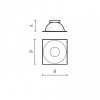 HUGO R Rámeček čtvercový pro svítidlo, materiál hliník, barva champagne, d=90mm, h=40mm, základna SAMOSTATNĚ náhled 9