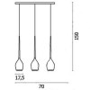 SOUL 3 Závěsné svítidlo, základna kov, povrch chrom, difuzor sklo černé, pro žárovku 3x40W, E27, 230V, IP20, tř zař.1, l=700mm, sklo d=175mm, závěs l=1500mm, lze zkrátit náhled 6