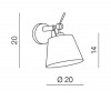 ZYTA WALL XS Nástěnné svítidlo, základna kov, povrch chrom, stínítko barva bílá, pro žárovku 1x60W, E27, 230V. IP20, rozměry: d=200mm, l=140mm, vč. ukotvení l=200mm náhled 3
