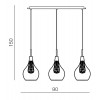 DROPSO 3X40W Závěsné svítidlo, základna kov, povrch chrom, dekorativní síťka měď, sklo čiré, pro žárovku 3x40W, G9, 230V, IP20, sklo d=160mm, základna l=900mm, včetně závěsu l=1500mm, lze zkrátit náhled 3