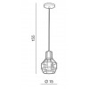 CARRON Závěsné svítido. základna kov, povrch měď, závěs lanko černá, drátěný koš měď, pro žárovku 1x60W, 230V, IP20, rozměry: d=150mm, l=1550mm, lze zkrátit náhled 2