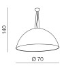 MAGMA Závěsné svítidlo, těleso kov, stínítko vnější černá, vniřtní bílá, pro žárovku 1x60W, E27, 230V, IP20, tř.1, d=700mm, závěsný kabel l=1400mm, lze zkrátit náhled 2