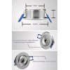 HAJDI LED 1W VÝPRODEJ Stropní, vestavné, bodové svítidlo výklopné +-20°, těleso hliník, LED 1W, modrá, 230V, d=68mm, h=25mm, trafo na kabelu náhled 5