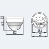 senzor přítomnosti IP54, 1-10V Detektor přítomnosti stmívatelný 1-10V, spín. kontakt 2,3kW, čas 1-30min, 10-2000Lx, 230V, IP54, d=101mm, h=76mm, citl. chůze přímo d=24m, křížem 8m, sedící 5,4m náhled 3