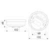 SP-04 DALI Stropní senzor přítomnosti pro stmívání osvětlení jednozónový, kruhová charakteristika 360° čas 1min-30min, 10-2000Lx, stmívání DALI, 230V, 2,3kW, IP20, d=102mm, h=48mm náhled 2
