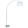 CLARIE Stojací lampa s vyloženým ramenem, základna kov, povrch chrom mat, stínít textil, bílá, sklo opál mat 1x60W, E27, A60, 230V, IP20, stínidlo d=400mm, h=330mm, těleso h=1760mm, ram 950mm náhled 2