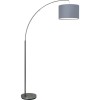 CLARIE Stojací lampa s vyloženým ramenem, základna kov, povrch chrom mat, stínít textil, bílá, sklo opál mat 1x60W, E27, A60, 230V, IP20, stínidlo d=400mm, h=330mm, těleso h=1760mm, ram 950mm náhled 4