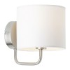 FERMER W 1x40W E14 Nástěnné svítidlo, základna kov, povrch chrom mat, difuzor textil bílý, pro žárovku 1x40W, E14, 230V, IP20, tř.1, rozměry d=150mm, h=180mm náhled 1