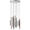 ORCTUS LED 16X4W STMÍVATELNÉ Závěsné svítidlo, zákl kov, povrch stříbrná, válce černá/hnědá/hliník, LED 16x4W, teplá 3000K, stmívání STEP 100%, 50%, 15%, Ra80, 230V, IP20, d=553mm, závěs l=1800mm, lze zkrátit náhled 2