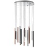 ORCTUS LED 16X4W STMÍVATELNÉ Závěsné svítidlo, zákl kov, povrch stříbrná, válce černá/hnědá/hliník, LED 16x4W, teplá 3000K, stmívání STEP 100%, 50%, 15%, Ra80, 230V, IP20, d=553mm, závěs l=1800mm, lze zkrátit náhled 5