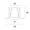 FEMTOLINE 45 Vestavný hliníkový profil, pro LED pásek povrch bílá, vč difuzoru plexi mat, š=45mm, h=29mm, max délka v celku až 6m, cena za 1 metr náhled 2