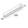 B-LINER IP Stropní svítidlo, těleso hliníkový profil, černá, difuzor plast opál, LED 30W, teplá 3000K, 3920lm, Ra80, 230V, IP65, tř.1, 77x65x1140mm náhled 3