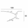 BORDERLINE Vestavný rohový stěna/strop, hliníkový profil pro nepřímé osvětlení, povrch bílá RAL 9003, pro instalaci LED pásků šířky max 25mm, montáž do SDK, 108x53mm, max.profilu v celku l=6m/cena za 1m náhled 2