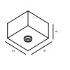 CABLE BASE S Stropní kalíšek, krytka svorkovnice čtvercový, materiál hliník, povrch bílá, 57x57mm, h=41mm náhled 2