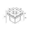 CBOX Základna pro montáž sloupkovho svítidla s boxem pro smyčkování kabeláže + šrouby 2xPG13,5 a PG11, materiál plast, 142x142x300mm náhled 2