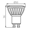 LED 5W GU10 PAR51 MAT Světelný zdroj, žárovka LED 5W, GU10 ES50, neutrální 4000K, 400lm/cca 22W žár, Ra80, vyzař úh 120°, 230V, d=50mm, l=56mm, stř život 50000 hod, 15000 zap/vyp náhled 2