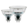 LM_LED_GU5,3 Světelný zdroj žárovka, plast, difuzor sklo čiré, LED 5W, GU5,3, MR16, teplá 2700K, 450lm, Ra80, 230V, vyzařovací úhel 38°, stř život 25000h, 25.000x zap/vyp, d=50mm h=45mm, 2ks v balení náhled 1